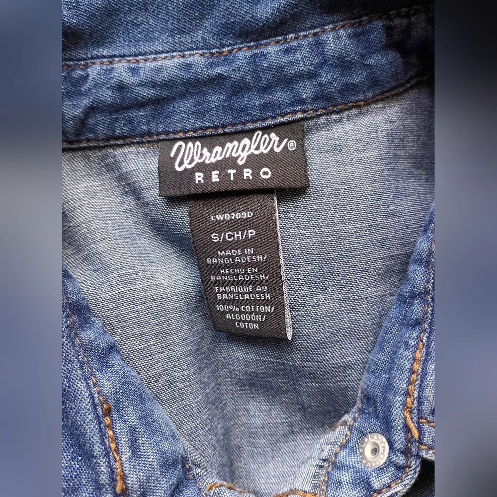Wrangler Denim Long Sleeve Shirt Dress Blue - Picture 6 of 7